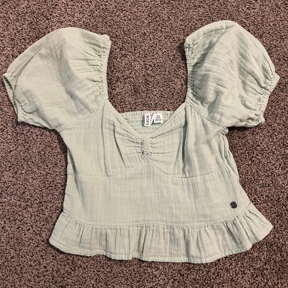 Mint Green Puff Sleeve top